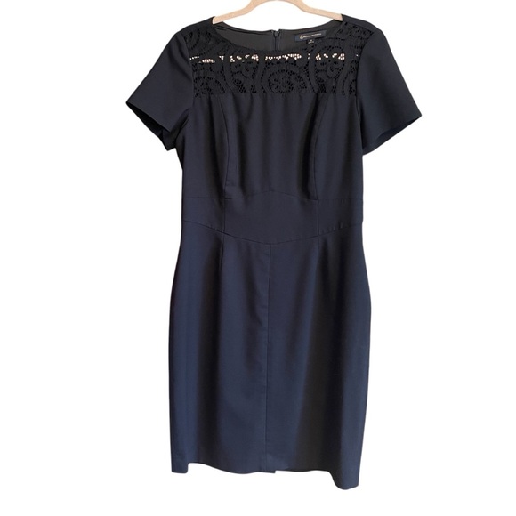 Brooks Brothers navy Fitted/Tailored Dress Lace Inserts-Size 12/More of a 10 - Picture 2 of 13